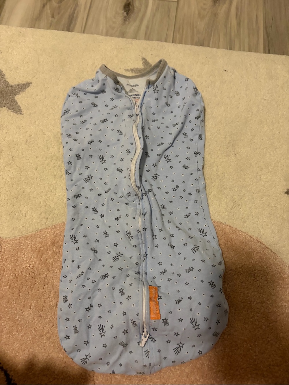 SwaddleMe Light Blue Star-Print Sleep Sack Swaddle size Large